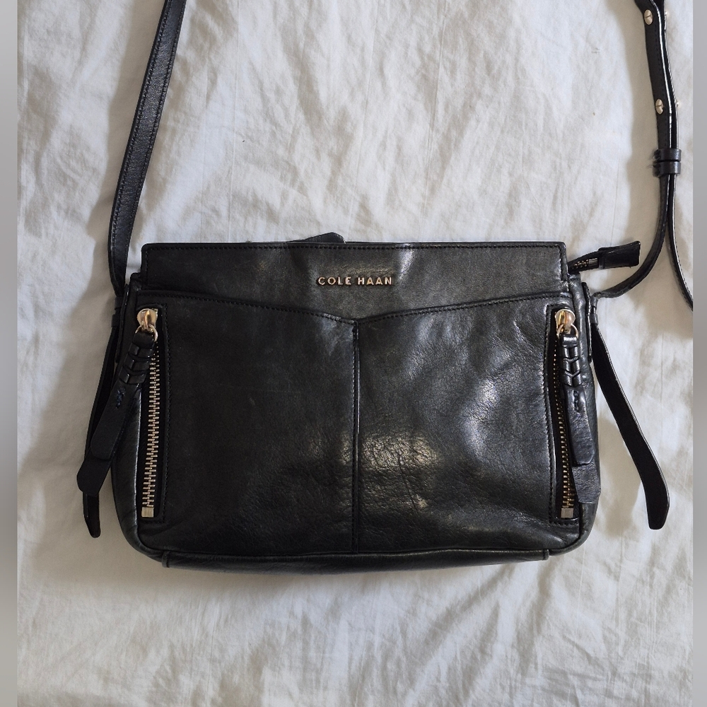 Cole Haan Black Leather Crossbody Bag
